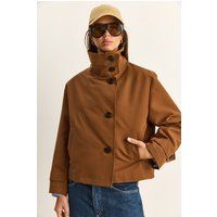 Kurzer Trenchcoat mit Stehkragen