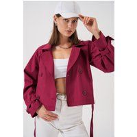 Zweireihiger Cropped-Trenchcoat