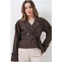 Zweireihiger Kurzer Trenchcoat