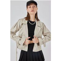 Kurzer Trenchcoat mit Gürtel