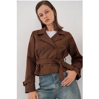 Kurze doppelreihige Trenchjacke