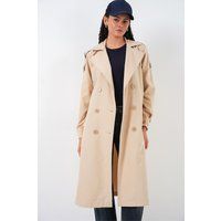 Klassischer Doppelreihiger Langer Trenchcoat