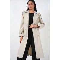 Klassischer doppelreihiger langer Trenchcoat