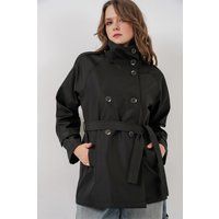 Klassischer zweireihiger Kurz-Trenchcoat