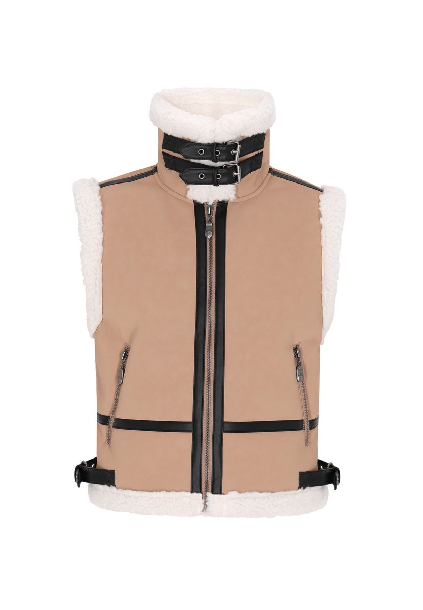 Aviator-Weste mit Teddyfell-Futter