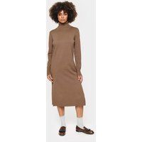 Strick-Midikleid mit Rollkragen