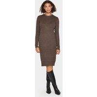 Klassisches geripptes Langarm-Strickkleid