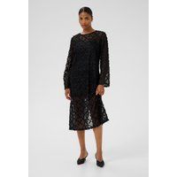 Strukturiertes Spitzen-Midikleid