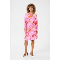 Leuchtendes Batik-Hemdblusenkleid mit Gürtel
