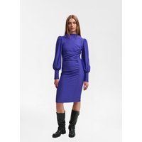 Körpernahes Kleid mit Raffungen und Ballonärmeln