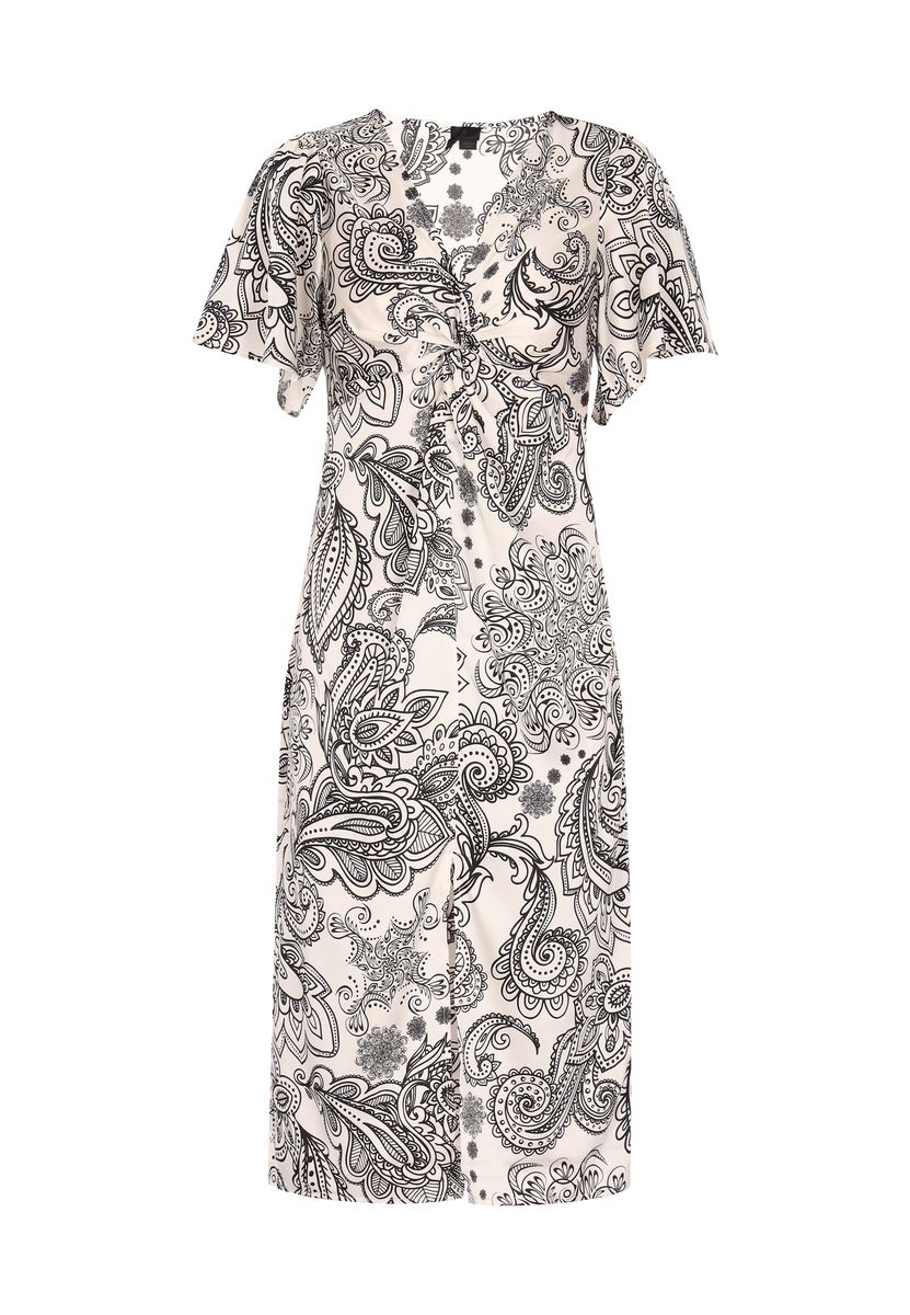 Midikleid mit Paisley-Print und Knotendetail