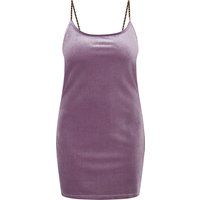 Glitzerndes Samt-Minikleid mit Kettenträgern