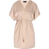 Elegantes drapiertes Seidenoptik-Minikleid