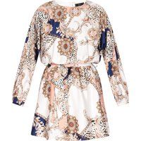Minikleid mit opulentem Schalmuster