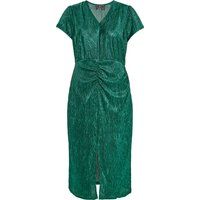 Schimmerndes Plissee-Midikleid mit Drapierung