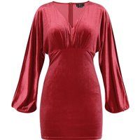 Elegantes Samt-Minikleid mit Ballonärmeln