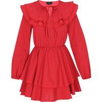 Minikleid mit Rüschenkragen und Stufenrock