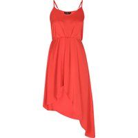 Asymmetrisches Satin-Spaghettiträger-Kleid