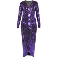 Schimmerndes Kleid mit Wickel-Raffung