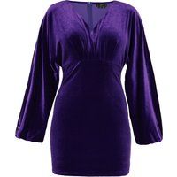 Elegantes Samt-Minikleid mit Ballonärmeln