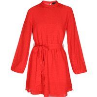 Elegantes Stehkragen-Minikleid mit Gürtel