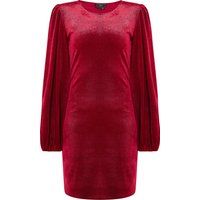Glitzerndes Samt-Minikleid mit Puffärmeln