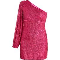 Pailletten-Minikleid mit One-Shoulder-Schnitt