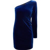 One-Shoulder-Minikleid aus Samt