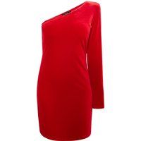 Einarmiges Samt-Minikleid