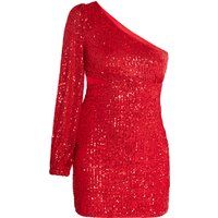 Asymmetrisches Pailletten-Minikleid