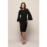 Elegantes Midikleid mit Trompetenärmeln