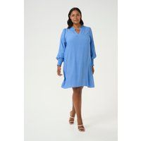 A-Linien-Kleid mit Smok-Manschetten