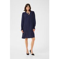 Strukturiertes A-Linien-Kleid mit Bindeband