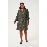 Gemustertes A-Linien-Kleid mit V-Ausschnitt