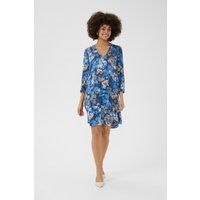 Locker geschnittenes V-Ausschnitt-Blumenkleid