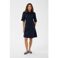Knielanges Hemdblusenkleid mit Puffärmeln