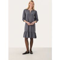 Rüschen-Kleid aus Leinen-Viskose-Mix