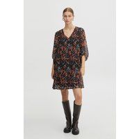 Plissiertes A-Linien-Minikleid mit Blumenmuster