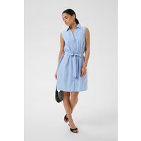 Ärmelloses Hemdblusenkleid mit Bindegürtel