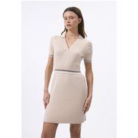 Strick-Polo-Minikleid mit Zopfmuster