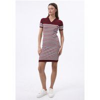 Gestreiftes Strick-Polokleid in Mini-Länge