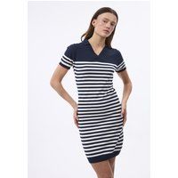 Gestreiftes Strick-Mini-Polokleid