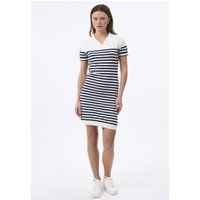 Gestreiftes Strick-Polokleid in Minilänge