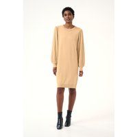 Strick-Midikleid mit Plissee-Ärmeln