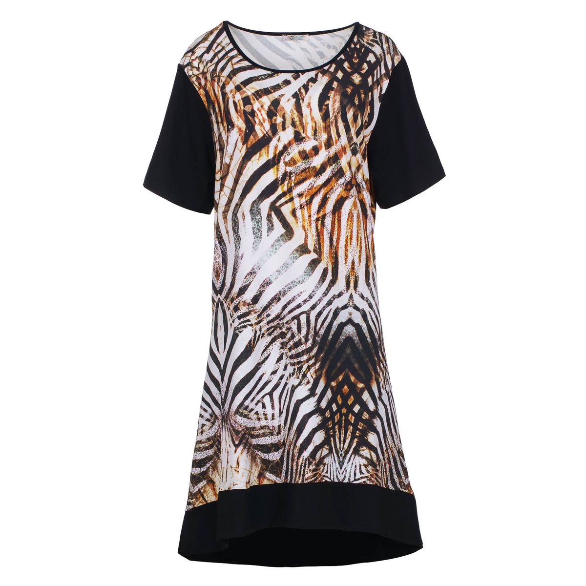 Oversized Jersey-Kleid mit Tiger-Print