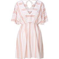 Gestreiftes Kleid mit V-Ausschnitt