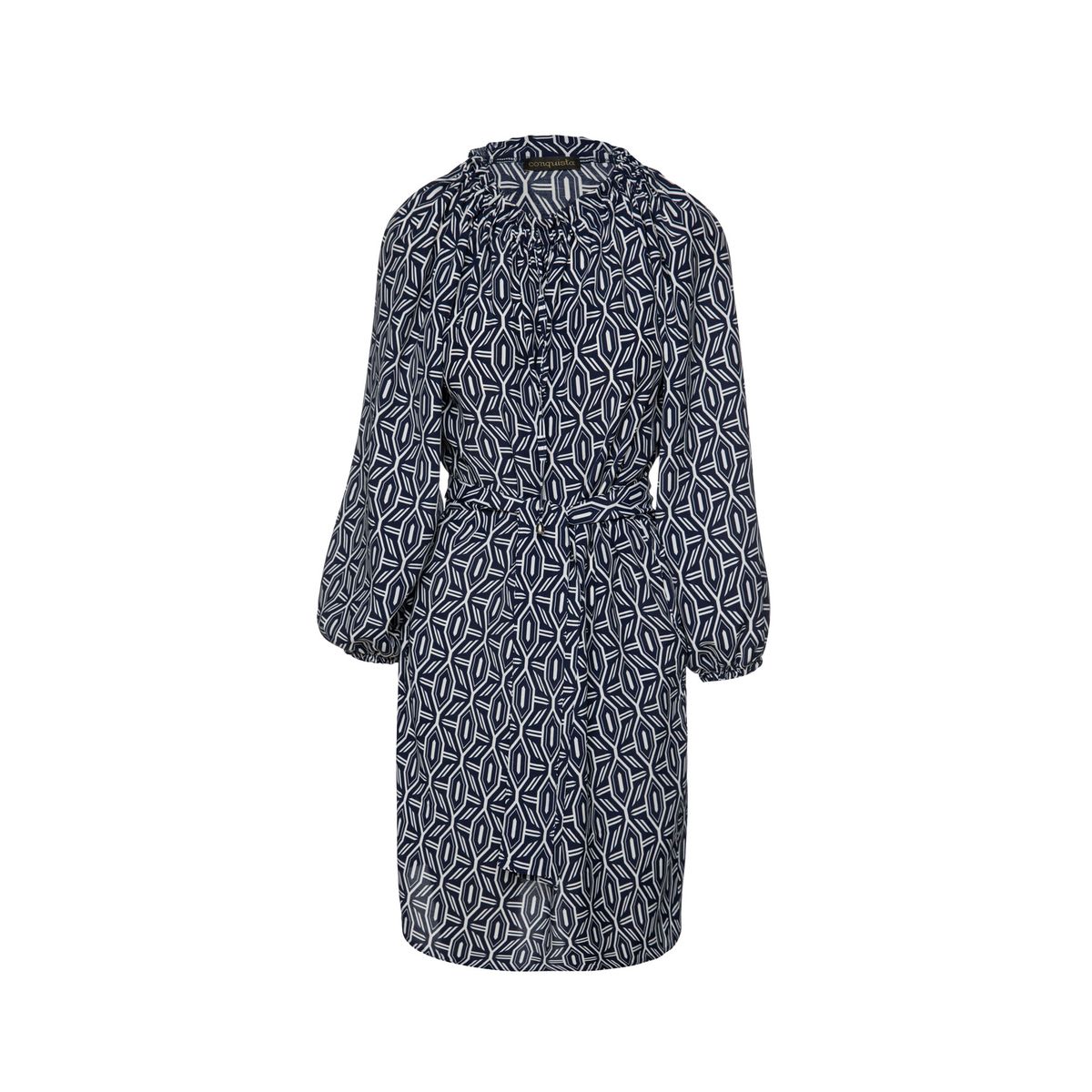 Bedrucktes Midikleid mit Bindegürtel