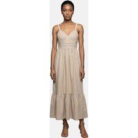Stufen-Midikleid mit verzierten Trägern