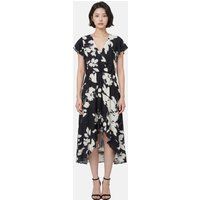 Fließendes High-Low-Midikleid mit Blumenmuster