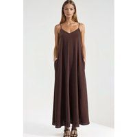 Minimalistisches Maxikleid mit Spaghettiträgern